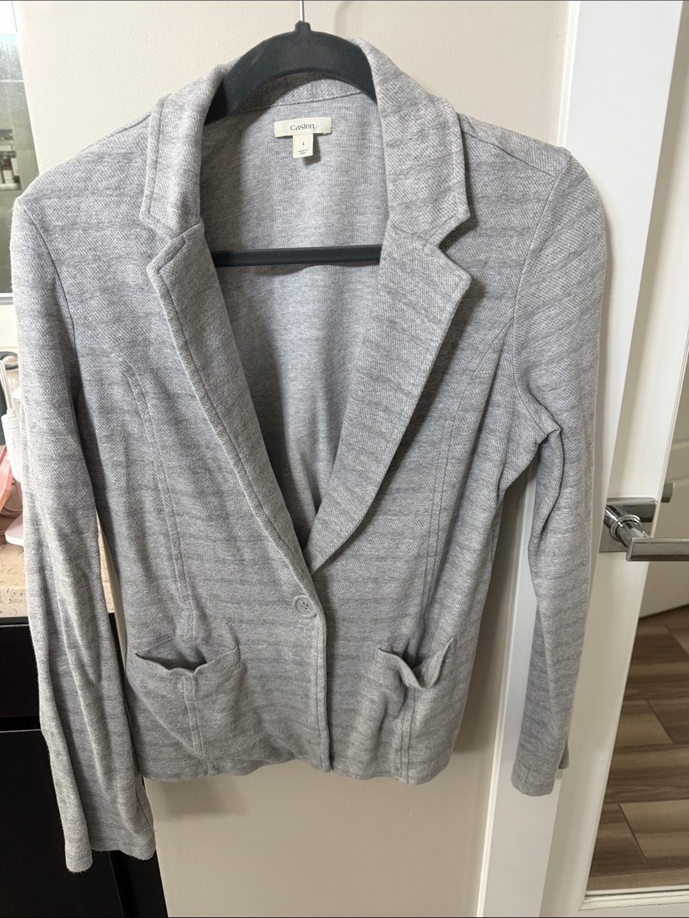 Caslon Light Gray Knit Blazer